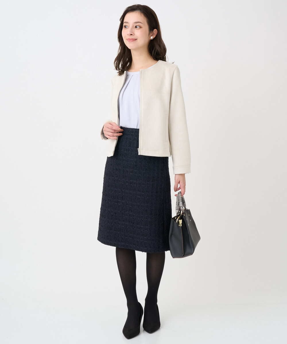 F1BFD66140 MK MICHEL KLEIN(小さいサイズ)(メゾン ドゥ サンク) 【小さいサイズ】マルチwayボウタイブラウス/洗濯機で洗える アイボリー