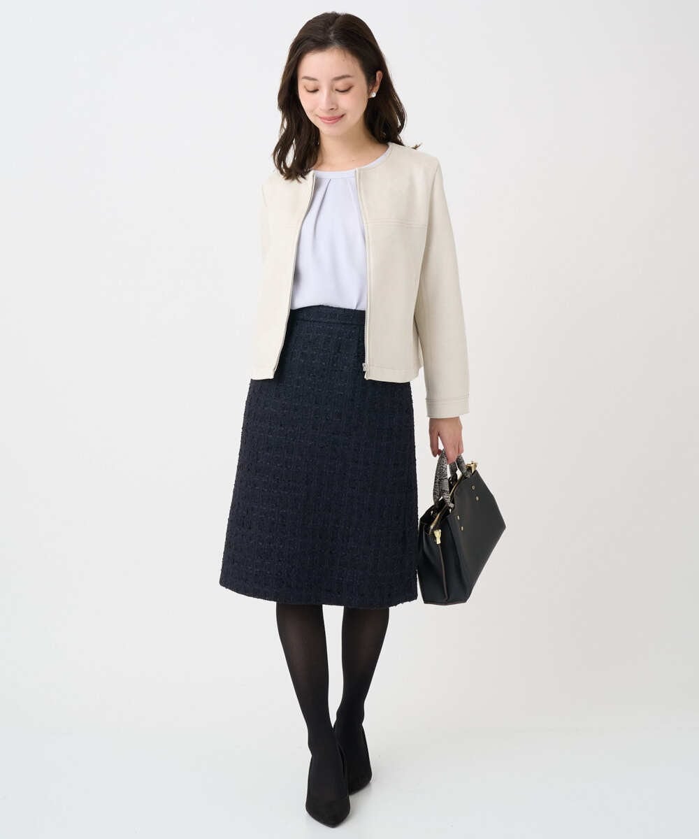 F1BFD66140 MK MICHEL KLEIN(小さいサイズ)(メゾン ドゥ サンク) 【小さいサイズ】マルチwayボウタイブラウス/洗濯機で洗える アイボリー