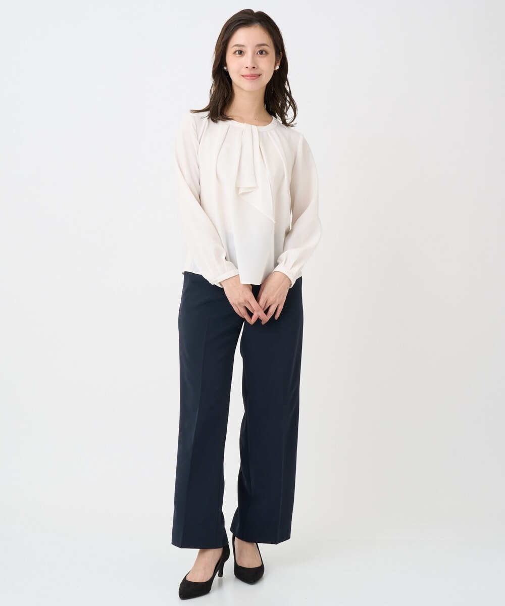 F1BFD66140 MK MICHEL KLEIN(小さいサイズ)(メゾン ドゥ サンク) 【小さいサイズ】マルチwayボウタイブラウス/洗濯機で洗える アイボリー