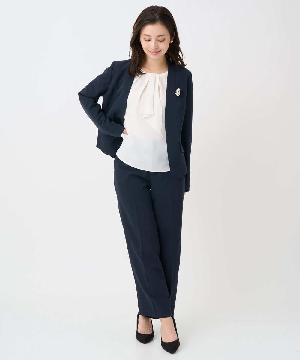 F1BFD66140 MK MICHEL KLEIN(小さいサイズ)(メゾン ドゥ サンク) 【小さいサイズ】マルチwayボウタイブラウス/洗濯機で洗える アイボリー