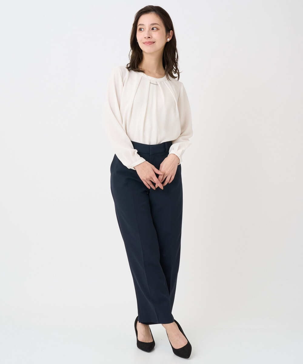 F1BFD66140 MK MICHEL KLEIN(小さいサイズ)(メゾン ドゥ サンク) 【小さいサイズ】マルチwayボウタイブラウス/洗濯機で洗える アイボリー