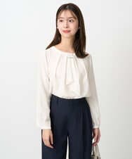 F1BFD66140 MK MICHEL KLEIN(小さいサイズ)(メゾン ドゥ サンク) 【小さいサイズ】マルチwayボウタイブラウス/洗濯機で洗える アイボリー