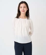 F1BFD66140 MK MICHEL KLEIN(小さいサイズ)(メゾン ドゥ サンク) 【小さいサイズ】マルチwayボウタイブラウス/洗濯機で洗える アイボリー