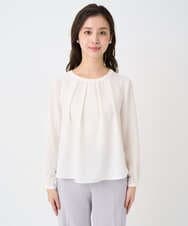 F1BFD66140 MK MICHEL KLEIN(小さいサイズ)(メゾン ドゥ サンク) 【小さいサイズ】マルチwayボウタイブラウス/洗濯機で洗える アイボリー