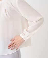 F1BFD66140 MK MICHEL KLEIN(小さいサイズ)(メゾン ドゥ サンク) 【小さいサイズ】マルチwayボウタイブラウス/洗濯機で洗える アイボリー