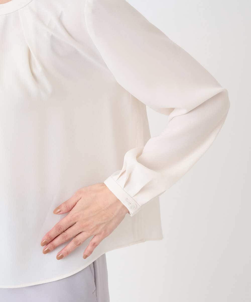 F1BFD66140 MK MICHEL KLEIN(小さいサイズ)(メゾン ドゥ サンク) 【小さいサイズ】マルチwayボウタイブラウス/洗濯機で洗える アイボリー