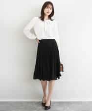 F1BFD66140 MK MICHEL KLEIN(小さいサイズ)(メゾン ドゥ サンク) 【小さいサイズ】マルチwayボウタイブラウス/洗える ライトブルー