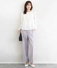 F1BFD66140 MK MICHEL KLEIN(小さいサイズ)(メゾン ドゥ サンク) 【小さいサイズ】マルチwayボウタイブラウス/洗える ライトブルー