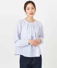 F1BFD66140 MK MICHEL KLEIN(小さいサイズ)(メゾン ドゥ サンク) 【小さいサイズ】マルチwayボウタイブラウス/洗える ライトブルー