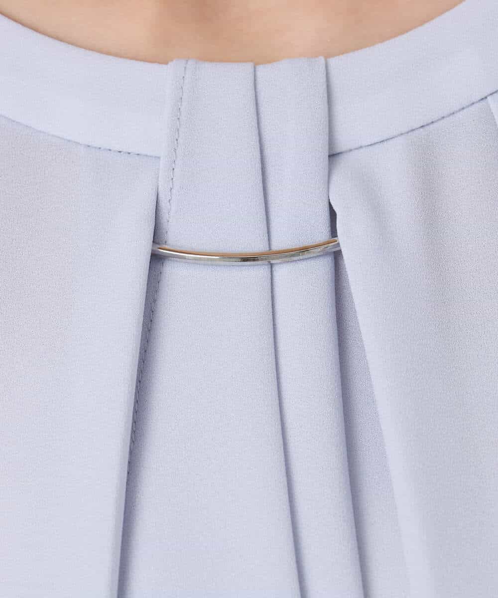 F1BFD66140 MK MICHEL KLEIN(小さいサイズ)(メゾン ドゥ サンク) 【小さいサイズ】マルチwayボウタイブラウス/洗える ライトブルー