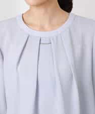 F1BFD66140 MK MICHEL KLEIN(小さいサイズ)(メゾン ドゥ サンク) 【小さいサイズ】マルチwayボウタイブラウス/洗える ライトブルー