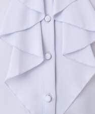 F1BFD68150 MK MICHEL KLEIN(小さいサイズ)(メゾン ドゥ サンク) 【小さいサイズ】ラッフルフリルブラウス/洗濯機で洗える アイボリー