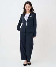 F1BFD68150 MK MICHEL KLEIN(小さいサイズ)(メゾン ドゥ サンク) 【小さいサイズ】ラッフルフリルブラウス/洗濯機で洗える アイボリー