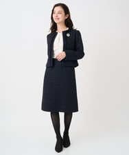 F1BFD68150 MK MICHEL KLEIN(小さいサイズ)(メゾン ドゥ サンク) 【小さいサイズ】ラッフルフリルブラウス/洗濯機で洗える アイボリー