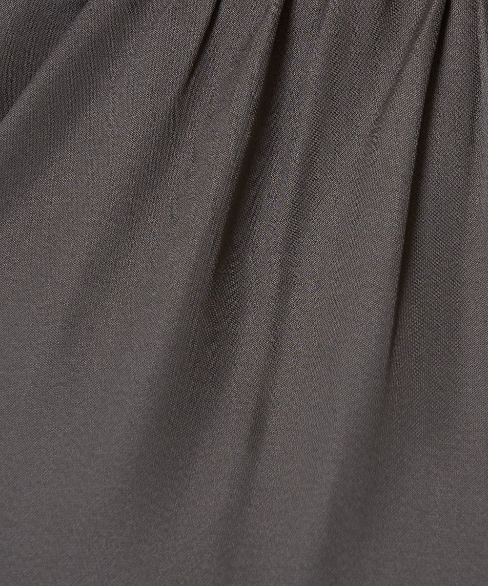 F1BGA33150 MK MICHEL KLEIN(小さいサイズ)(メゾン ドゥ サンク) 【小さいサイズ】フリルネックデザインサテンブラウス/前後2way/接触冷感/洗える キャメル