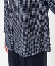 F1BGA34150 MK MICHEL KLEIN(小さいサイズ)(メゾン ドゥ サンク) 【小さいサイズ】ドット幾何柄ボウタイ付きブラウス/洗える アイボリー