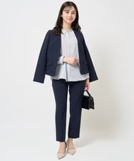 F1BGA34150 MK MICHEL KLEIN(小さいサイズ)(メゾン ドゥ サンク) 【小さいサイズ】ドット幾何柄ボウタイ付きブラウス/洗える アイボリー