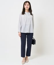 F1BGA34150 MK MICHEL KLEIN(小さいサイズ)(メゾン ドゥ サンク) 【小さいサイズ】ドット幾何柄ボウタイ付きブラウス/洗える アイボリー