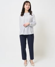 F1BGA34150 MK MICHEL KLEIN(小さいサイズ)(メゾン ドゥ サンク) 【小さいサイズ】ドット幾何柄ボウタイ付きブラウス/洗える アイボリー