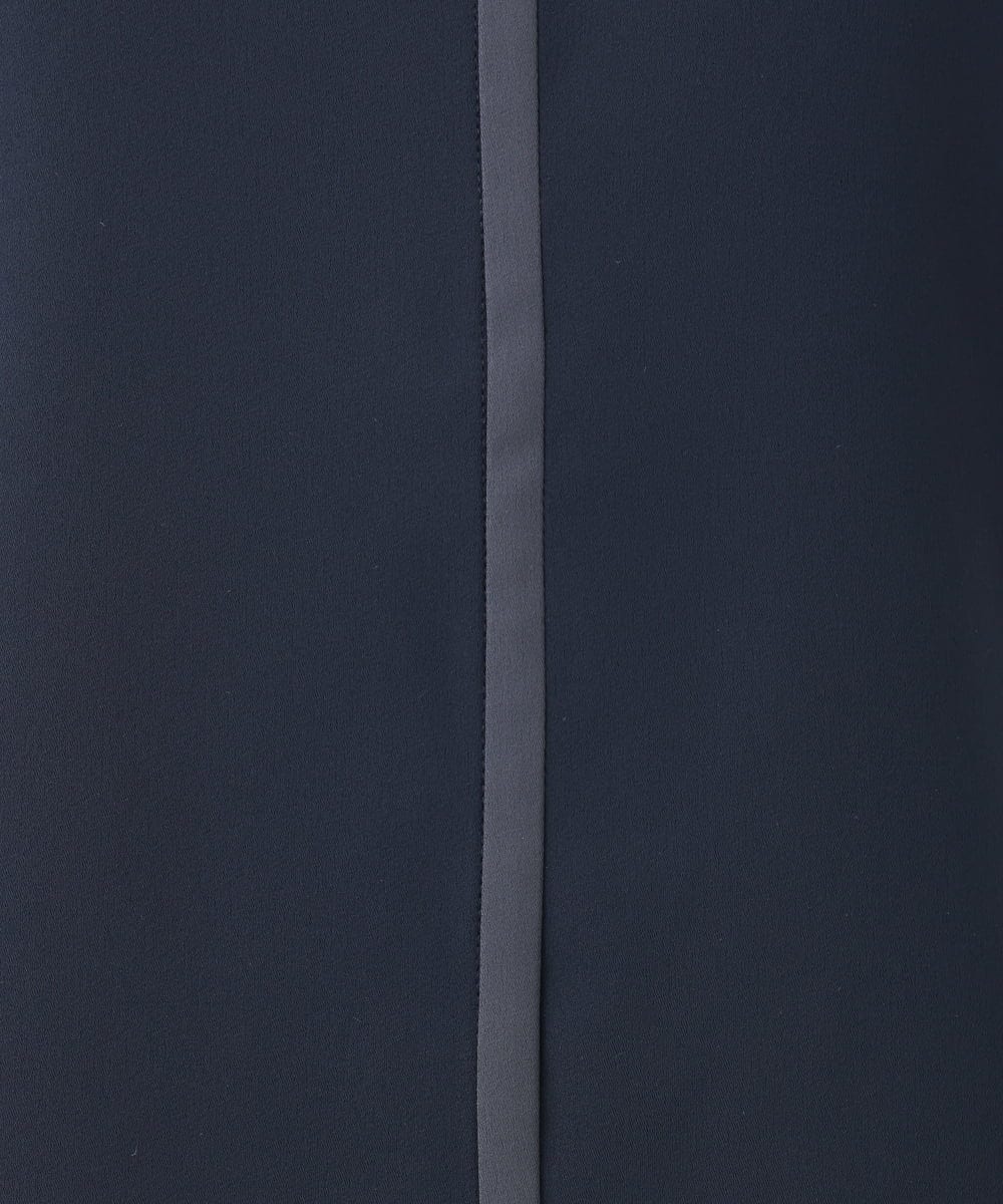 F1BGA41130 MK MICHEL KLEIN(小さいサイズ)(メゾン ドゥ サンク) 【小さいサイズ】配色パイピングVネックブラウス/洗える ネイビー