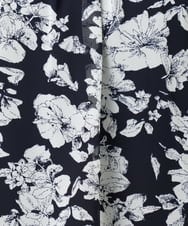 F1BGD03140 MK MICHEL KLEIN(小さいサイズ)(メゾン ドゥ サンク) 【小さいサイズ】花柄シフォンブラウス/洗濯機で洗える ネイビー