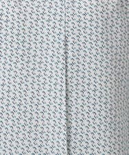 F1BGD21140 MK MICHEL KLEIN(小さいサイズ)(メゾン ドゥ サンク) 【小さいサイズ】幾何柄バンドカラーブラウス/洗濯機で洗える ライトブルー