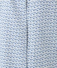 F1BGD21140 MK MICHEL KLEIN(小さいサイズ)(メゾン ドゥ サンク) 【小さいサイズ】幾何柄バンドカラーブラウス/洗濯機で洗える ライトブルー