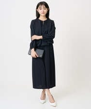 F1BGD26140 MK MICHEL KLEIN(小さいサイズ)(メゾン ドゥ サンク) 【小さいサイズ】バルーンヘムブラウス/洗える グレーブルー