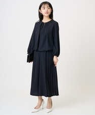 F1BGD26140 MK MICHEL KLEIN(小さいサイズ)(メゾン ドゥ サンク) 【小さいサイズ】バルーンヘムブラウス/洗える グレーブルー