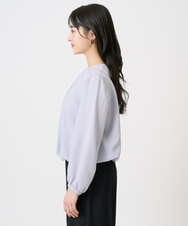 F1BGD26140 MK MICHEL KLEIN(小さいサイズ)(メゾン ドゥ サンク) 【小さいサイズ】バルーンヘムブラウス/洗える グレーブルー