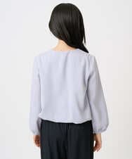 F1BGD26140 MK MICHEL KLEIN(小さいサイズ)(メゾン ドゥ サンク) 【小さいサイズ】バルーンヘムブラウス/洗える グレーブルー