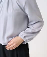 F1BGD26140 MK MICHEL KLEIN(小さいサイズ)(メゾン ドゥ サンク) 【小さいサイズ】バルーンヘムブラウス/洗える グレーブルー