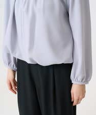 F1BGD26140 MK MICHEL KLEIN(小さいサイズ)(メゾン ドゥ サンク) 【小さいサイズ】バルーンヘムブラウス/洗える グレーブルー