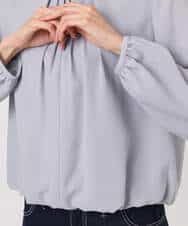 F1BGD26140 MK MICHEL KLEIN(小さいサイズ)(メゾン ドゥ サンク) 【小さいサイズ】バルーンヘムブラウス/洗える グレーブルー