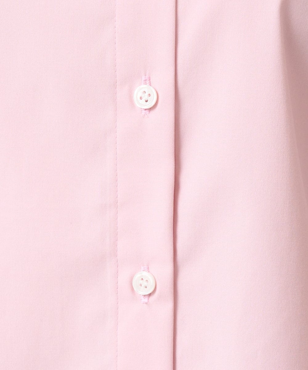 F1BGD27140 MK MICHEL KLEIN(小さいサイズ)(メゾン ドゥ サンク) 【小さいサイズ】コットン混ベーシックシャツ（無地）/接触冷感/防シワ/洗濯機で洗える ピンク