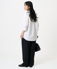 F1BGD27140 MK MICHEL KLEIN(小さいサイズ)(メゾン ドゥ サンク) 【小さいサイズ】コットン混ベーシックシャツ（無地）/接触冷感/防シワ/洗濯機で洗える ピンク