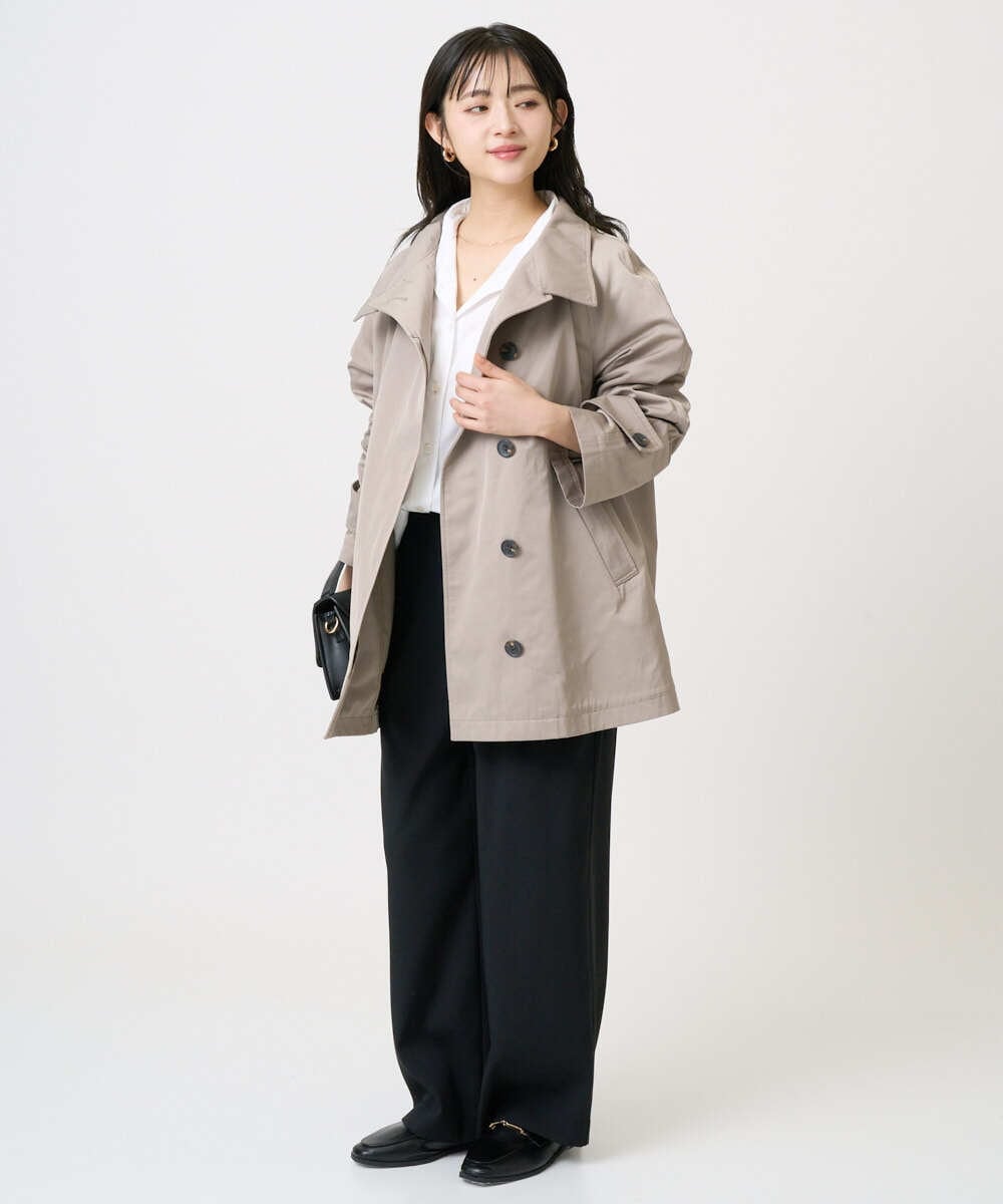 F1BGD27140 MK MICHEL KLEIN(小さいサイズ)(メゾン ドゥ サンク) 【小さいサイズ】コットン混ベーシックシャツ（無地）/接触冷感/防シワ/洗濯機で洗える ピンク