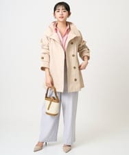 F1BGD27140 MK MICHEL KLEIN(小さいサイズ)(メゾン ドゥ サンク) 【小さいサイズ】コットン混ベーシックシャツ（無地）/接触冷感/防シワ/洗濯機で洗える ピンク