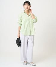 F1BGD27140 MK MICHEL KLEIN(小さいサイズ)(メゾン ドゥ サンク) 【小さいサイズ】コットン混ベーシックシャツ（無地）/接触冷感/防シワ/洗濯機で洗える ピンク