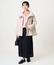 F1BGD27140 MK MICHEL KLEIN(小さいサイズ)(メゾン ドゥ サンク) 【小さいサイズ】コットン混ベーシックシャツ（無地）/接触冷感/防シワ/洗濯機で洗える ピンク