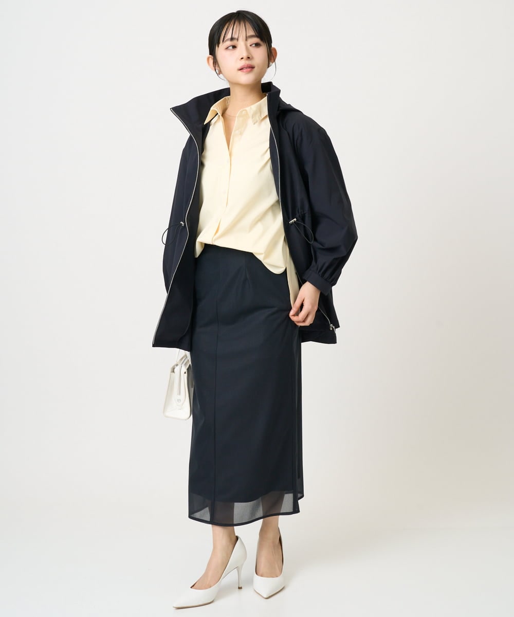 F1BGD27140 MK MICHEL KLEIN(小さいサイズ)(メゾン ドゥ サンク) 【小さいサイズ】コットン混ベーシックシャツ（無地）/接触冷感/防シワ/洗濯機で洗える ピンク