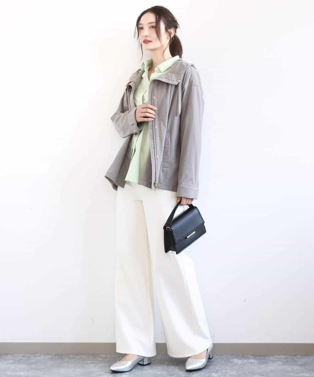 F1BGD27140 MK MICHEL KLEIN(小さいサイズ)(メゾン ドゥ サンク) 【小さいサイズ】コットン混ベーシックシャツ（無地）/接触冷感/防シワ/洗濯機で洗える ピンク