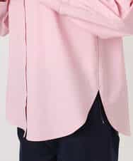 F1BGD27140 MK MICHEL KLEIN(小さいサイズ)(メゾン ドゥ サンク) 【小さいサイズ】コットン混ベーシックシャツ（無地）/接触冷感/防シワ/洗濯機で洗える ピンク