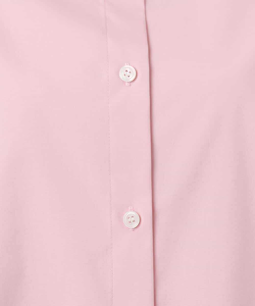 F1BGD27140 MK MICHEL KLEIN(小さいサイズ)(メゾン ドゥ サンク) 【小さいサイズ】コットン混ベーシックシャツ（無地）/接触冷感/防シワ/洗濯機で洗える ピンク