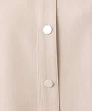 F1BGD30150 MK MICHEL KLEIN(小さいサイズ)(メゾン ドゥ サンク) 【小さいサイズ】[SANAGARAシリーズ]デニムライク クロップド丈シャツブラウス/接触冷感/UVカット/洗濯機で洗える ネイビー