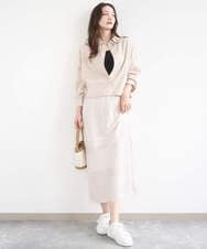 F1BGD30150 MK MICHEL KLEIN(小さいサイズ)(メゾン ドゥ サンク) 【小さいサイズ】[SANAGARAシリーズ]デニムライク クロップド丈シャツブラウス/接触冷感/UVカット/洗濯機で洗える ネイビー