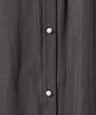 F1BGD35140 MK MICHEL KLEIN(小さいサイズ)(メゾン ドゥ サンク) 【小さいサイズ】バンドカラーサテンブラウス/接触冷感/UVカット/洗える ベージュ