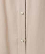 F1BGD35140 MK MICHEL KLEIN(小さいサイズ)(メゾン ドゥ サンク) 【小さいサイズ】バンドカラーサテンブラウス/接触冷感/UVカット/洗える ベージュ