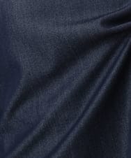 F1BGD36140 MK MICHEL KLEIN(小さいサイズ)(メゾン ドゥ サンク) 【小さいサイズ】[SANAGARAシリーズ]デニムライク キャンディースリーブブラウス/接触冷感/UVカット/洗濯機で洗える ネイビー