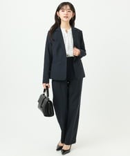 F1BGD39150 MK MICHEL KLEIN(小さいサイズ)(メゾン ドゥ サンク) 【小さいサイズ】ミニトライアングル幾何柄ブラウス/接触冷感/UVカット/洗濯機で洗える ネイビー